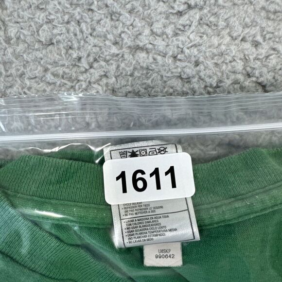 Vintage Y2K Nike Basketball Logo T-Shirt Green Yellow Men's Large - Picture 7 of 7